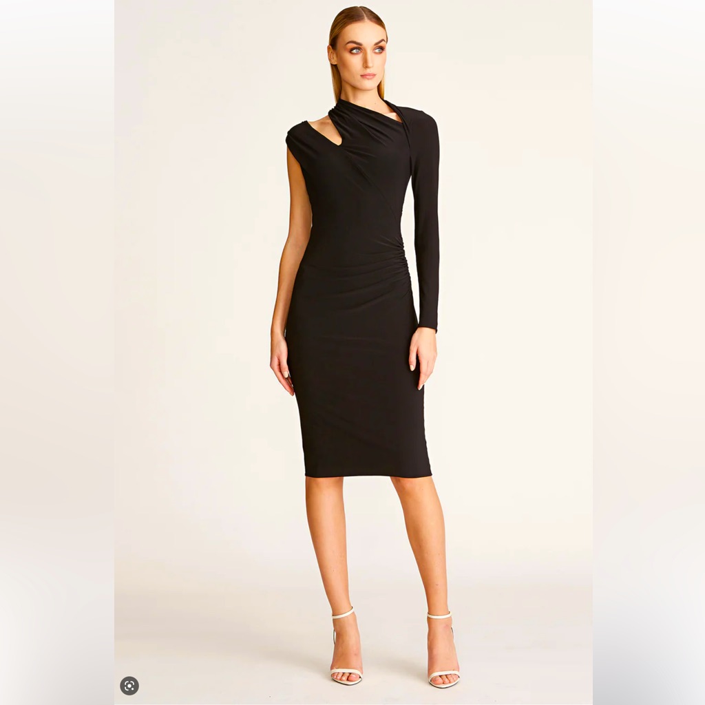 Authentic Halston “Evelyn Stretch Jersey Dress”- Jet Black - Never Worn